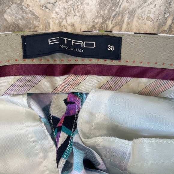 ETRO PANTS GEOMETRIC DESIGN SZ 38 - Picture 11 of 11